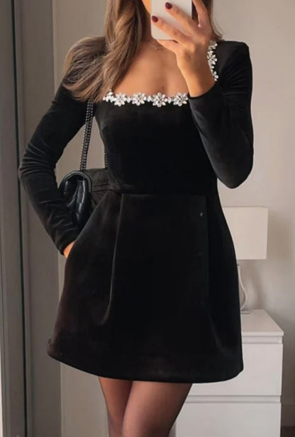 Crystal Flower Mini Dress