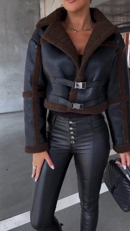 Cropped Shearling Jacket