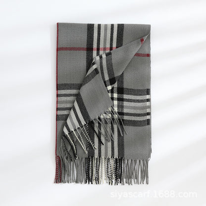 Fashion Classic Plaid Cashmere Scarf Women