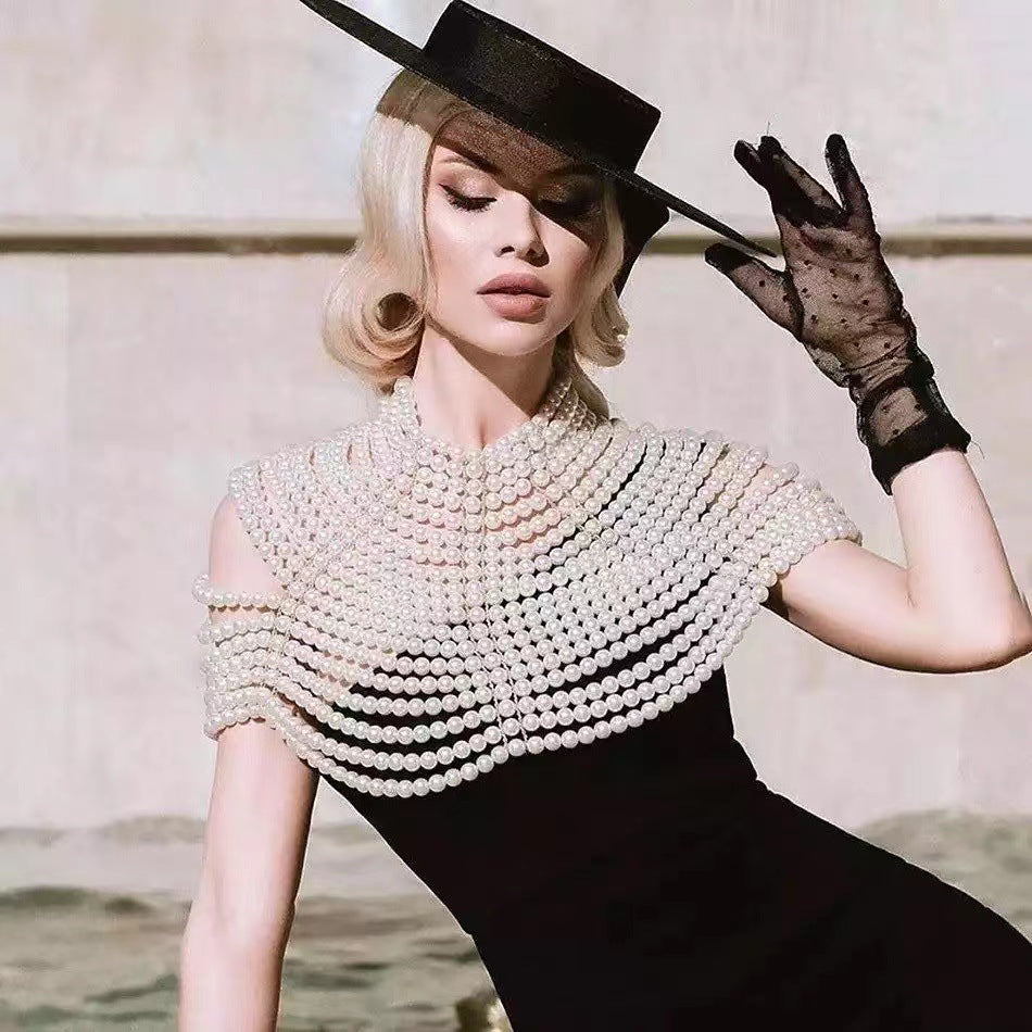 Women's Shawl-style Pearl Body Chain