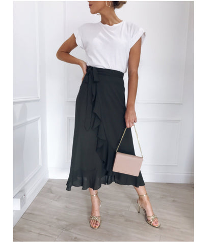 Printed Leopard Loose Ruffled Skirt