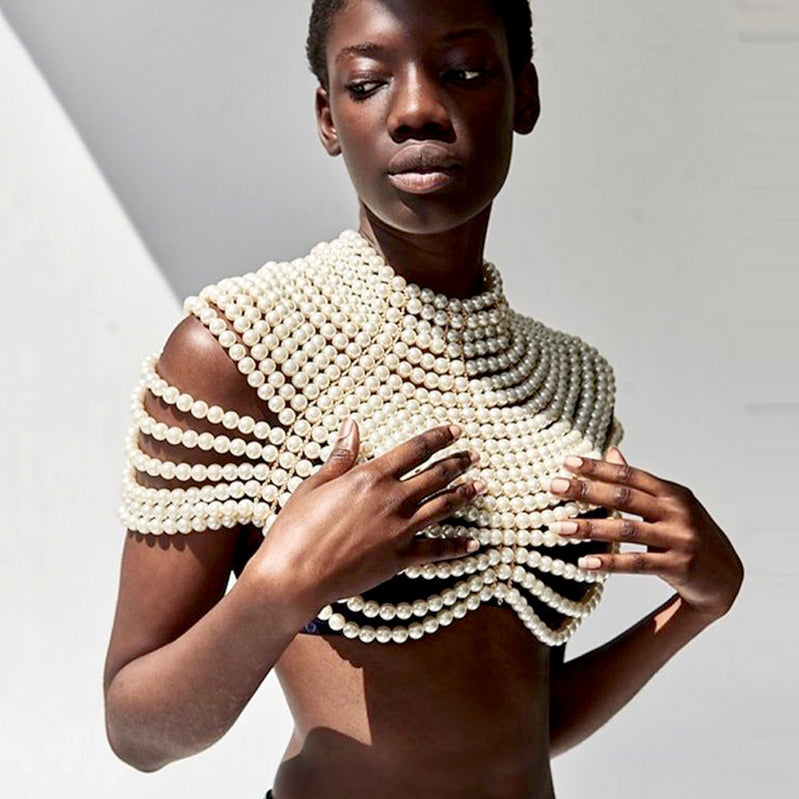 Women's Shawl-style Pearl Body Chain