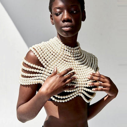Women's Shawl-style Pearl Body Chain