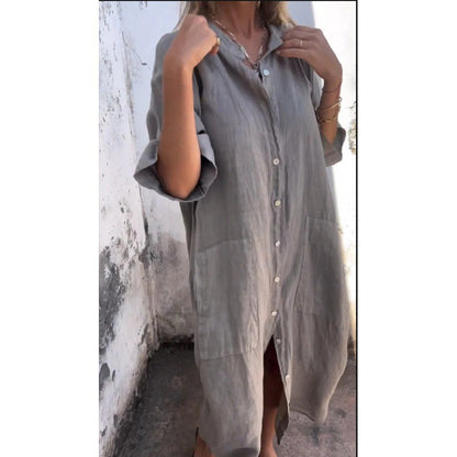 Linen Shirt Dress Women