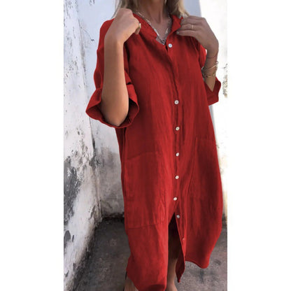 Linen Shirt Dress Women