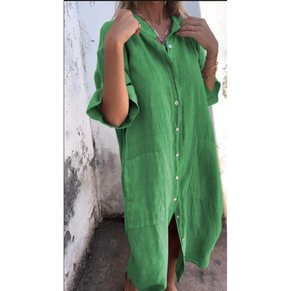 Linen Shirt Dress Women