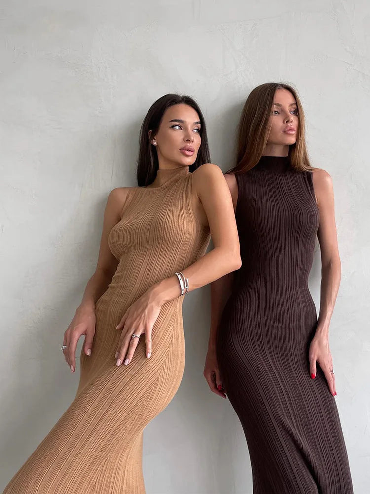 Sleek Ribbed Midi