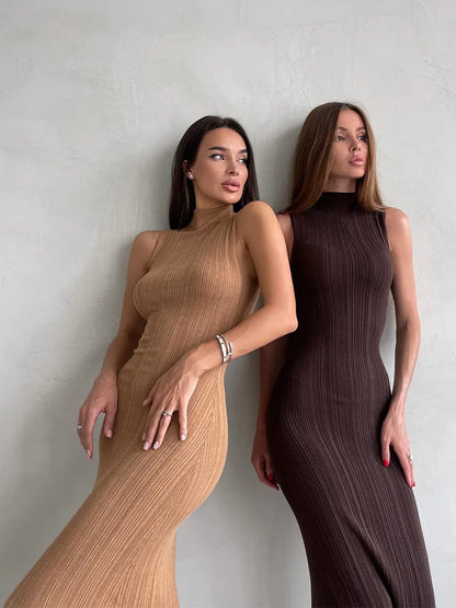 Sleek Ribbed Midi