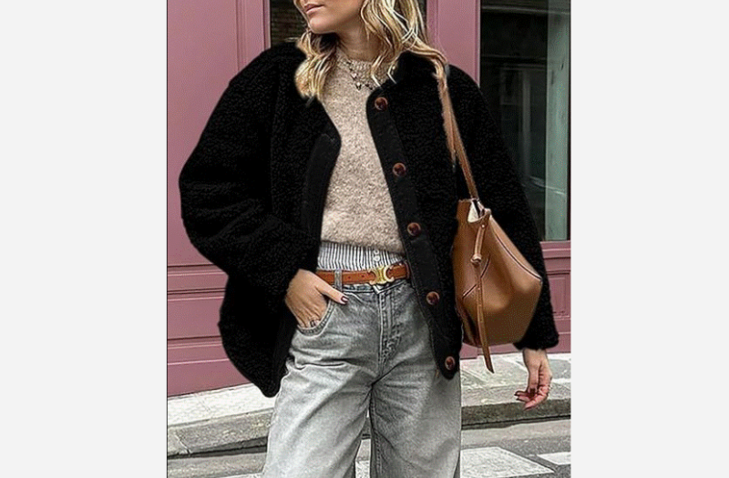Women's Warm Winter Collarless Jacket