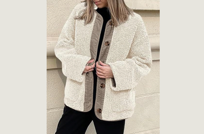 Women's Warm Winter Collarless Jacket