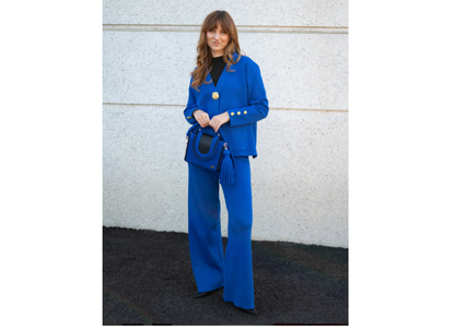 Casual Knitted Cardigan Suit