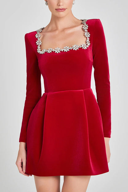 Crystal Flower Mini Dress