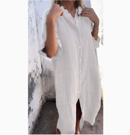 Linen Shirt Dress Women