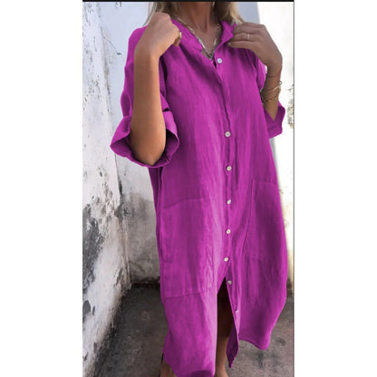 Linen Shirt Dress Women