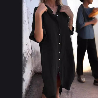 Linen Shirt Dress Women